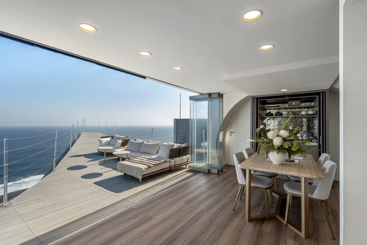 The cabin opened onto the ocean deck