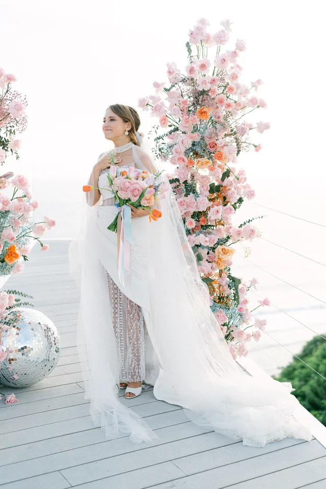 The couple with florals