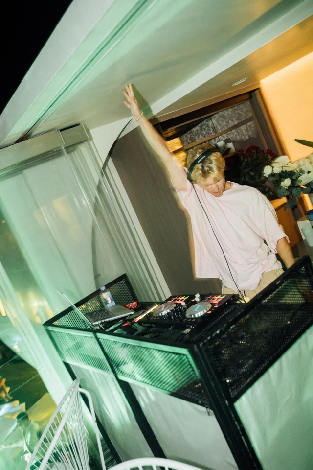 A DJ set as the sun drops