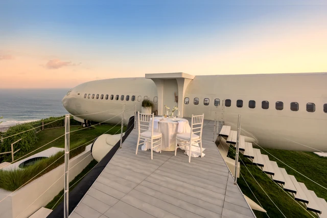 A table for two on the wing deck